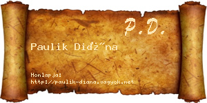 Paulik Diána névjegykártya